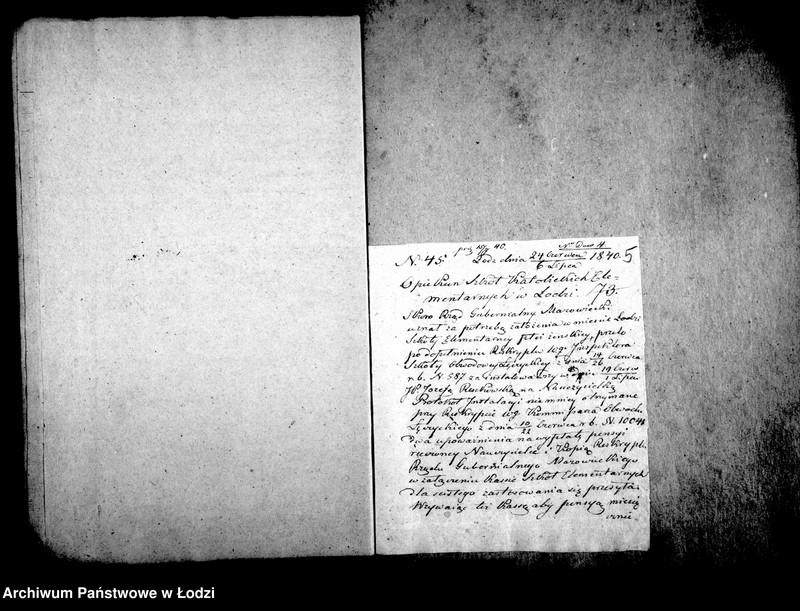 Obraz 10 z jednostki "Dowody do usprawiedliwienia rachunków kasy szkoły elementarnej katolickiej miasta Łodzi co co przychodów i rozchodów za lata 1840-1850"