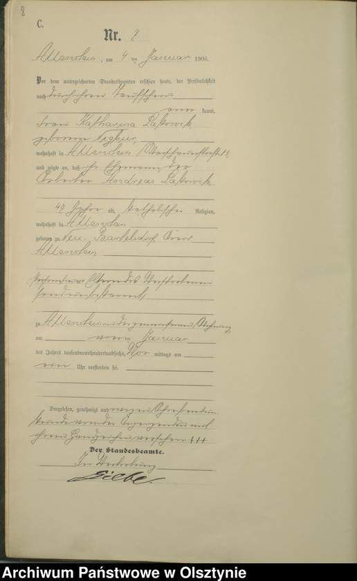 image.from.unit.number "Sterbe-Haupt-Register Tom I, Nr 1-397"