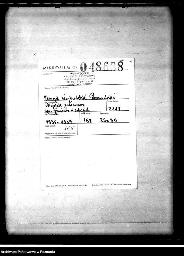 Obraz 2 z jednostki "Majątek Jabłonowo powiat chodzieski sprawy gminne i ubogich"