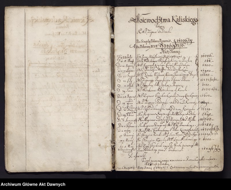 image.from.unit.number "Rejestr różnych dochodów Rzeczypospolitej uchwalonych na sejmie 1654 r."