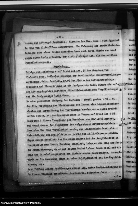 Obraz 18 z jednostki "Auseinandersetzung des Rittergutes Strenz mit der Gemeinde Hirscheck, Kreis Kempen. Auflösung von Gutsbezirken"