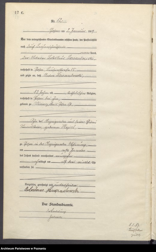 Obraz 14 z jednostki "Księga miejscowa zgonów tom I [Rejestr główny zgonów]"