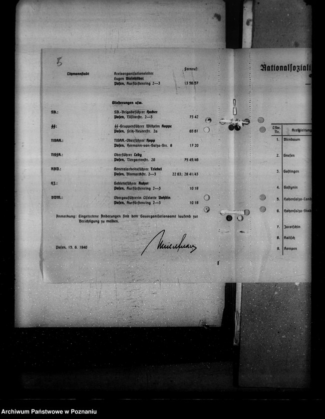 Obraz 9 z jednostki "Verzeichnis von Behördenadressen"