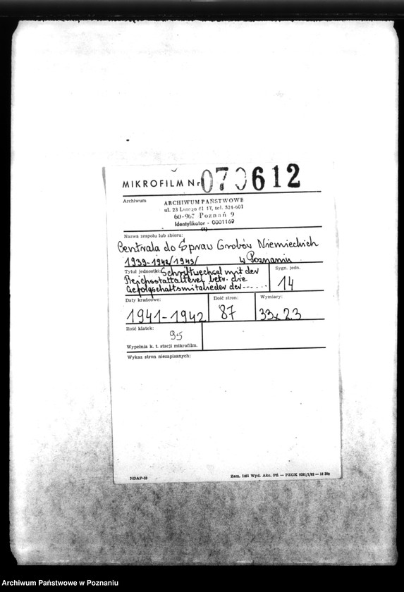 Obraz 2 z jednostki "Schriftwechsel mit der Reichsstalshalterei betr. die Gefolgschaftsmitglieder der Gräberzentrale"