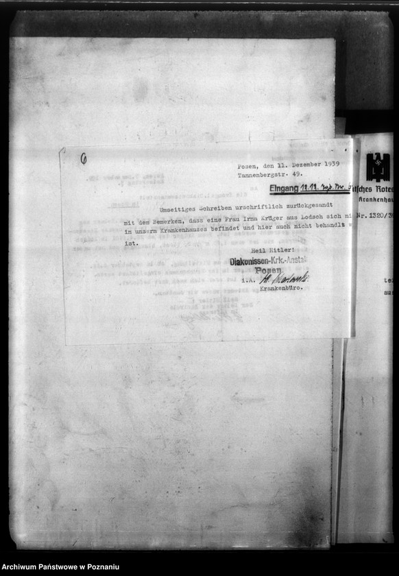 Obraz 9 z jednostki "Irma Krüger, geb. Zelmer, aus Litzmannstadt (Łódź)"