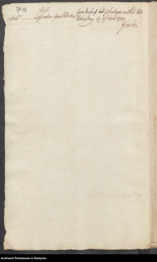 image.from.unit.number "In S. [Sachen] der Pfarr=Wittwe Mrongovius zu Geyerswalde [Gierzwałd] wegen ihres Wittwen=Gehalts"