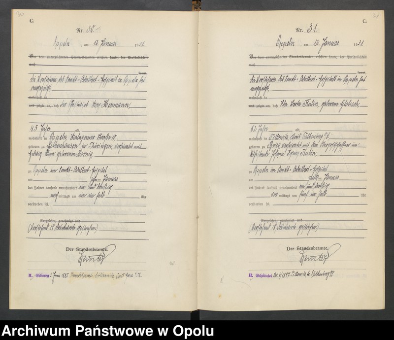 Obraz 19 z jednostki "[Rejestr zgonów] 1931 Tom I Nr 1-467"