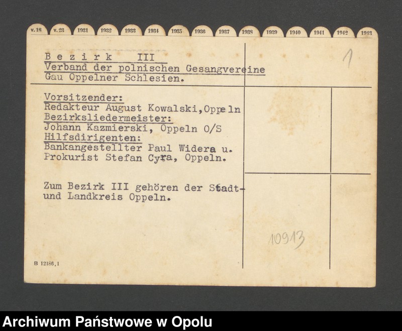 image.from.unit.number "Bezirk III Verband der polnischen Gesangvereine Gau Oppelner Schlesien"