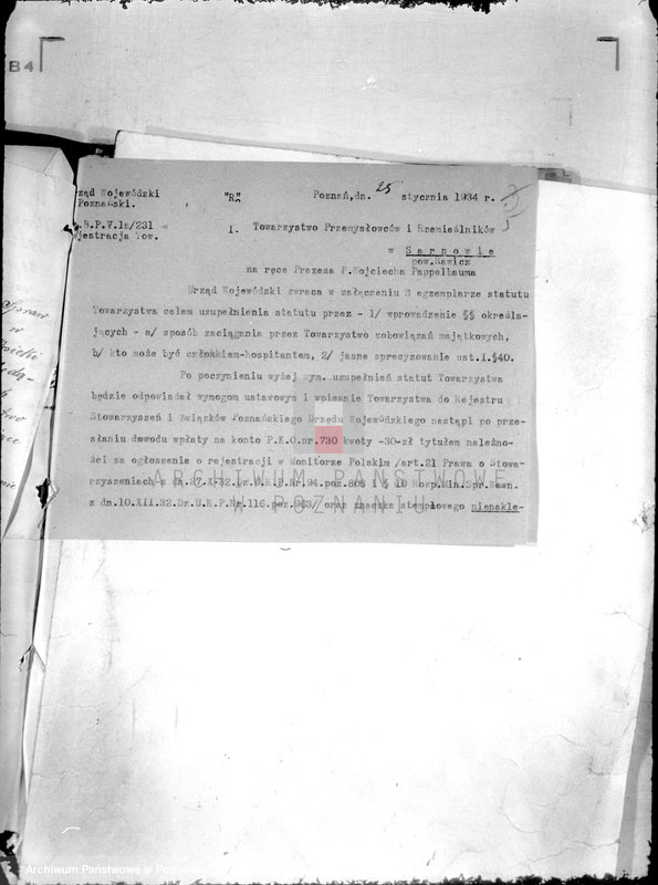 Obraz 9 z jednostki "/Towarzystwo Przemysłowców i Rzemieślników w Sarnowie/"