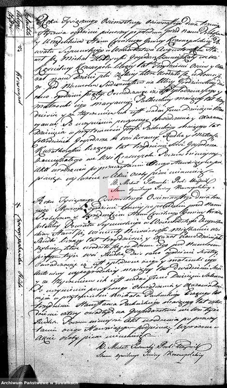 image.from.unit.number "Akta Urodzonych Gminy Krasnopolskiey Powiatu Seyneńskiego w Województwie Augstowskim Roku 1818 od 1 Stycznia."