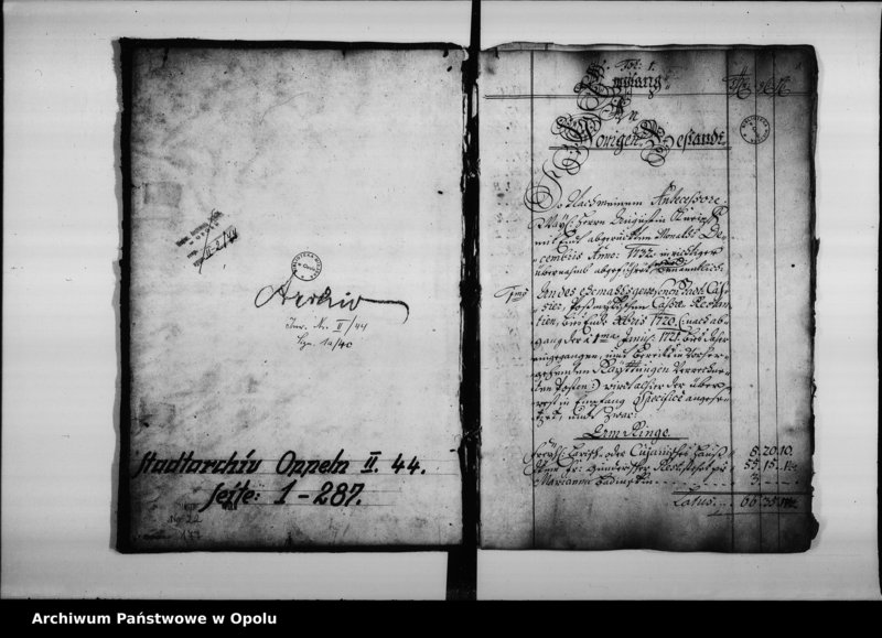 Obraz 5 z jednostki "Der Koenigl[ichen] Stadt Oppeln Renth - Ambts - Geld - Rayttung vom Ersten Jan.[uar] bis End Decembris Anno 1733"