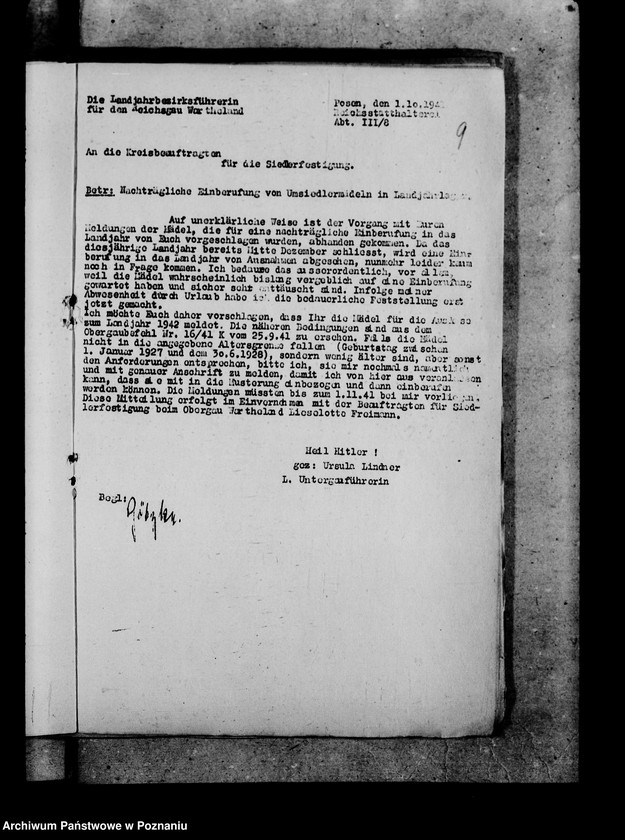 Obraz 13 z jednostki "Okólniki i zarządzenia dla Landjahrlager"