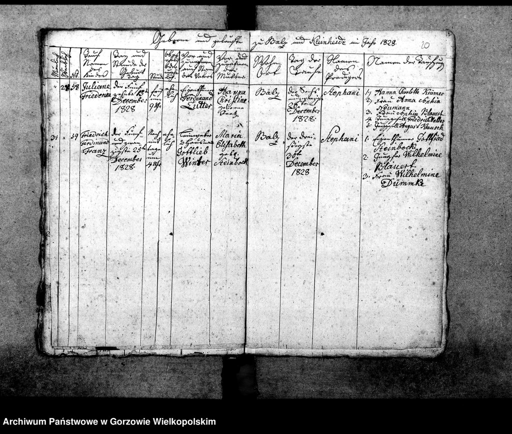 image.from.unit.number "Duplikate der Kirchenbücher von Balz: Balz (Białcz), Kleinheide Pszczelnik)"