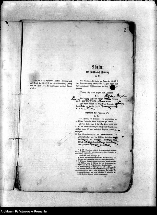 Obraz 5 z jednostki "Entwurf eines Innungs-Statuts auf Grund des Reichs-Gesetzes vom 18. Juli 1881"