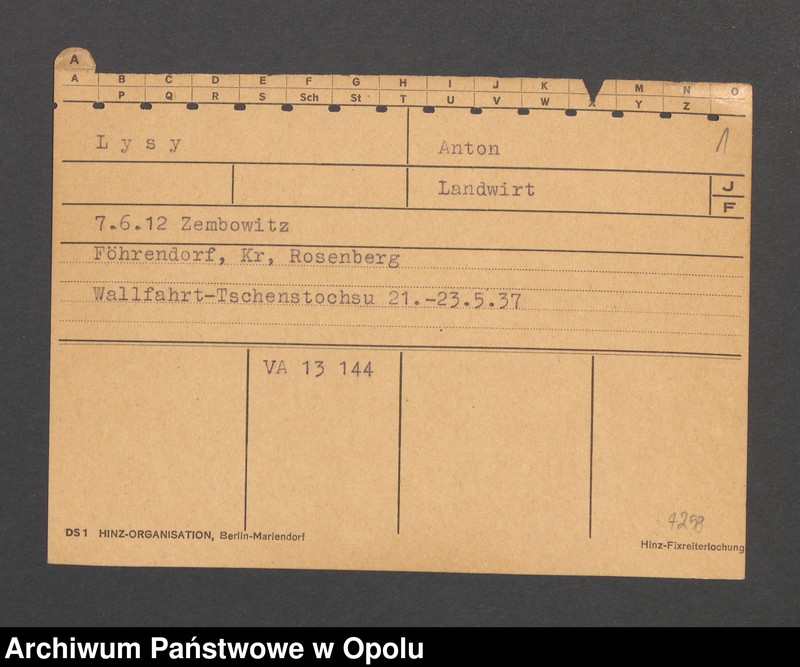 Obraz 3 z jednostki "[Lysy Anton, ur. 7.06.1912 r. Zembowitz]"