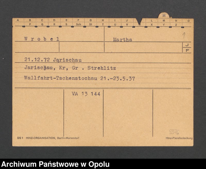 Obraz 3 z jednostki "[Wrobel Martha, ur. 21.12.1872 Jarischau]"