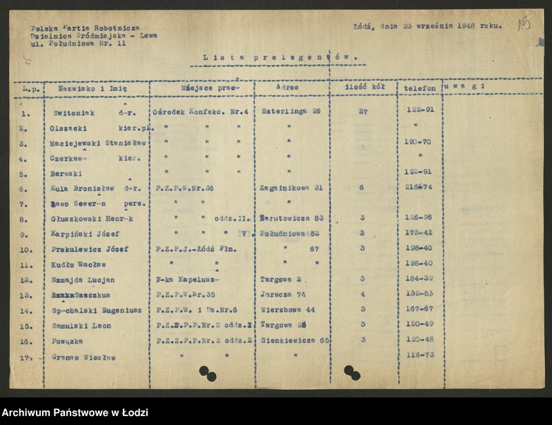 Obraz 18 z jednostki "Koło prelegentów i lektorów przy KŁ; [sprawozdania z działalności, wykazy]"