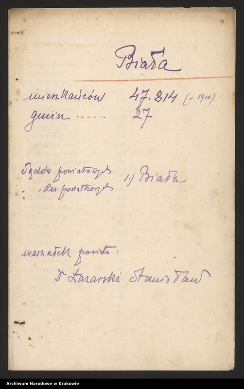 image.from.unit.number "Spis gmin i ludności Galicji Zachodniej z r. 1910 oraz wykazy darów."