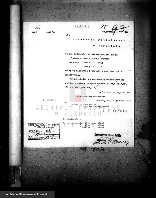 Obraz 18 z jednostki "Majętność Góra pow. jarociński, własność Fischer von Mollard nr fabr. kotła 200005 nr woj. kotła 93"