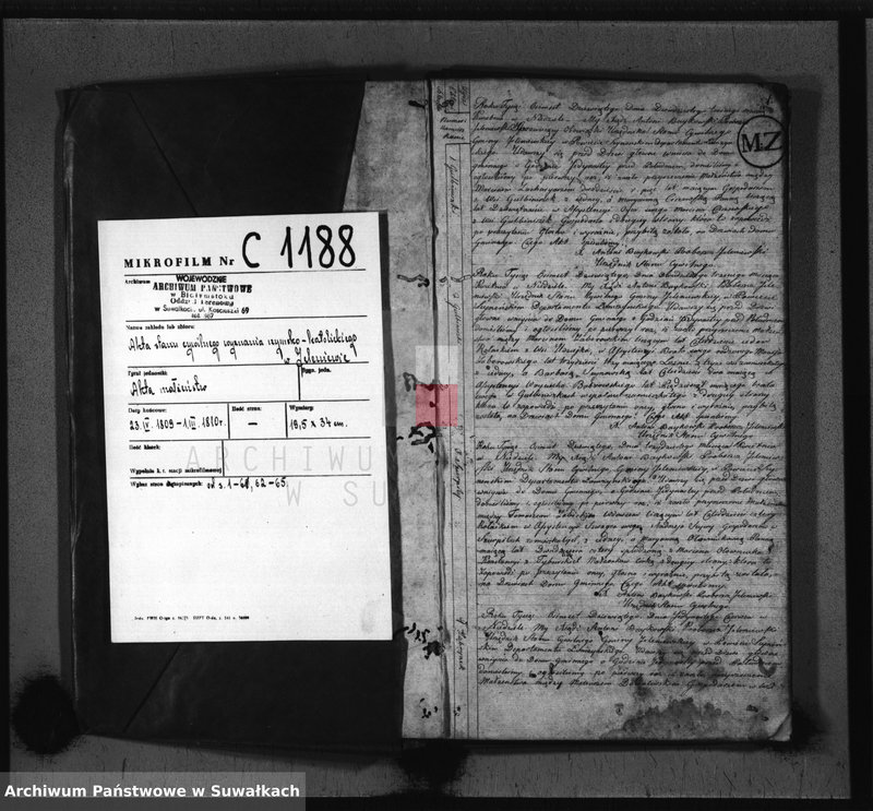 image.from.unit.number "Akta Małżeństwa Gminy Jeleniewskiey Na Rok 1809/10 od 1-o Maja"