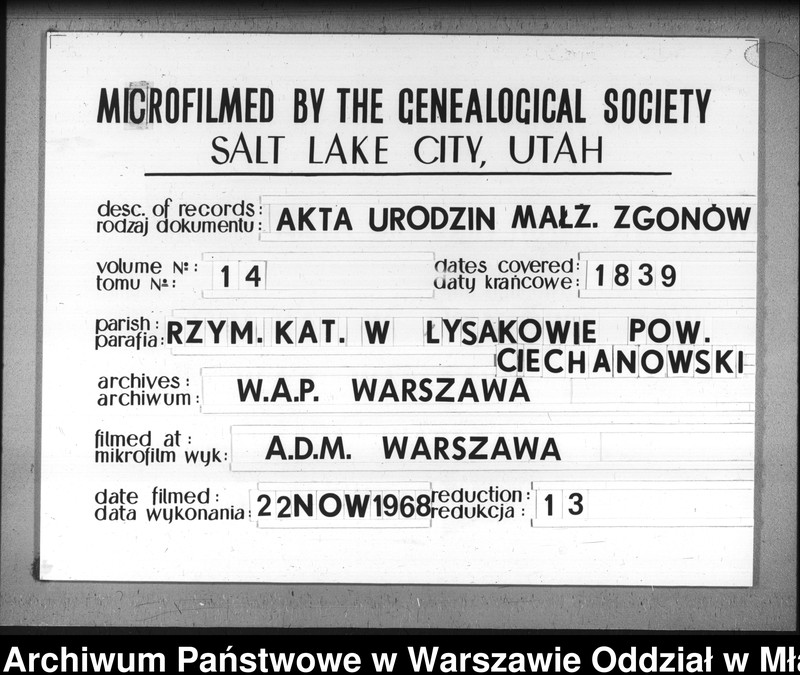 image.from.team "Akta stanu cywilnego Parafii Rzymskokatolickiej w Łysakowie"