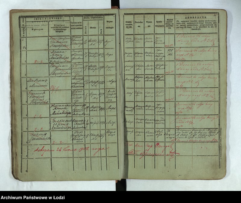 Obraz 18 z jednostki "Księga ludności stałej Łódź - cyrkuł I nr 1-33"