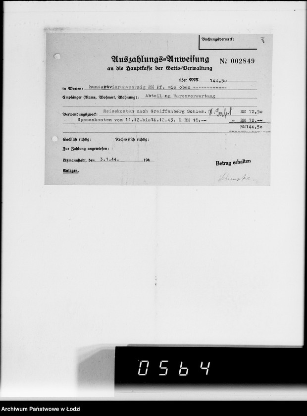 Obraz 12 z jednostki "Einnahme Anweisungen"