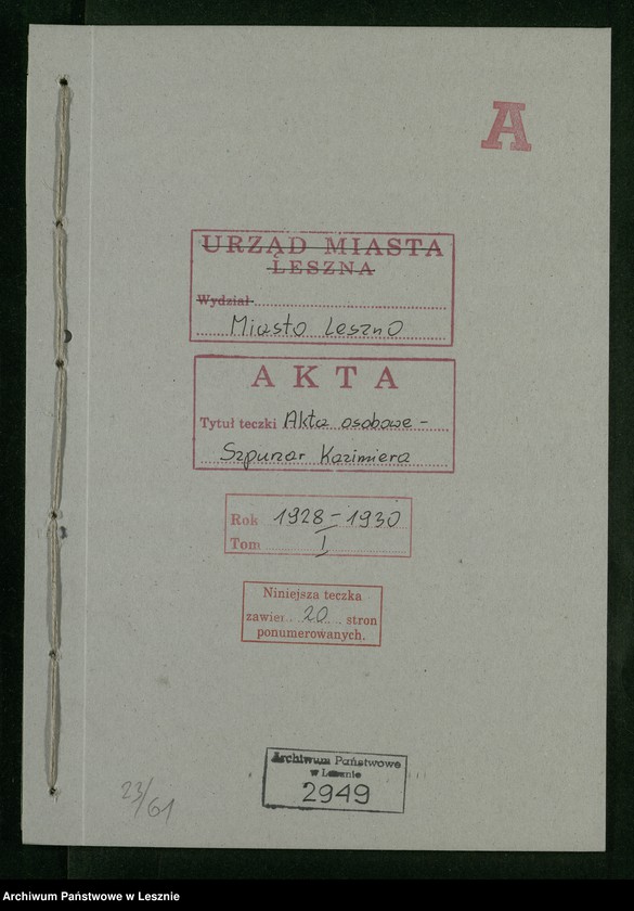 Obraz 2 z jednostki "[Szpunar Kazimiera - akta osobowe]"