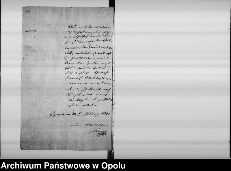 Obraz 20 z jednostki "Acta specialia des Magistrats zu Oppeln über die Herstellung der schadhaften Mauer um dem Apotheker Hemsalechschen Garten. de Anno 1838"