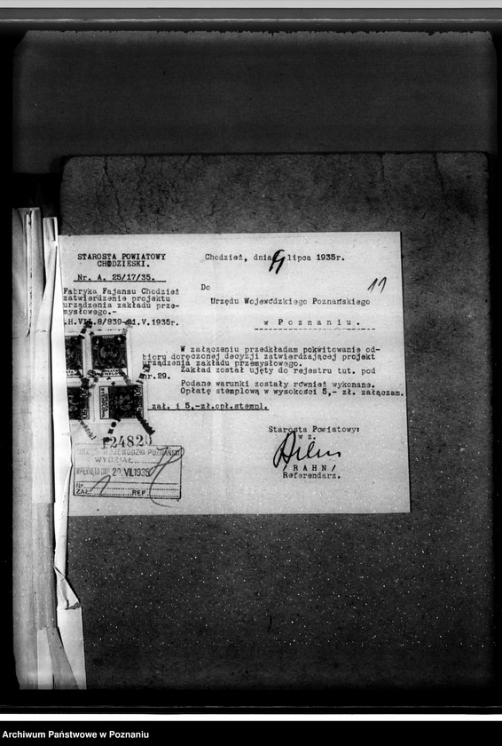 Obraz 15 z jednostki "Zatwierdzenie Zakładu Przemysłowego Fabryki Fajansów formy St. Mańczak w Chodzieży"