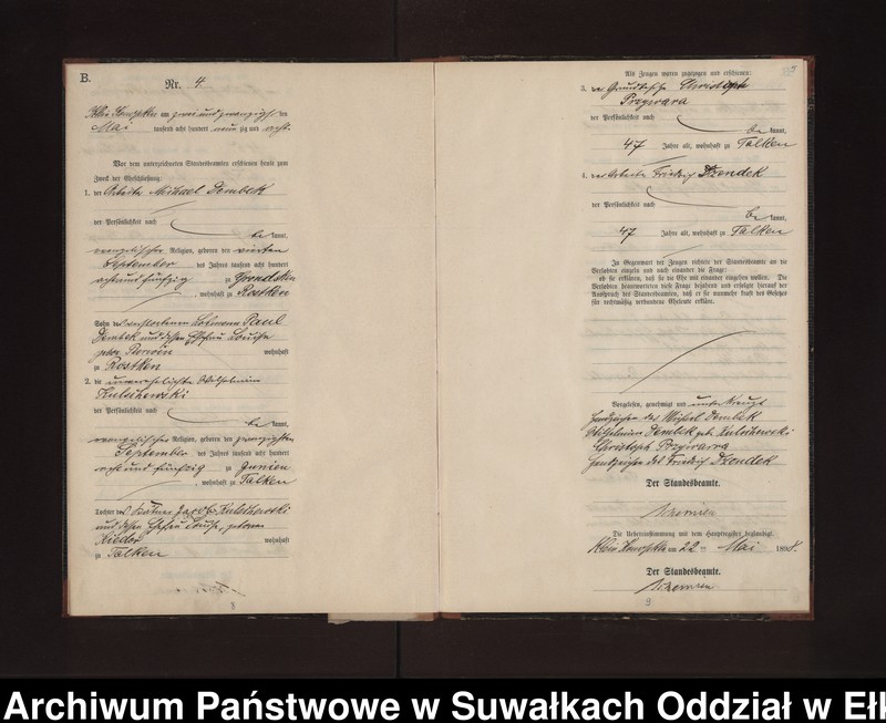 image.from.unit.number "Heiraths-Neben-Register des Preussischen Standes-Amtes Gross Konopken Kreis Loetzen"
