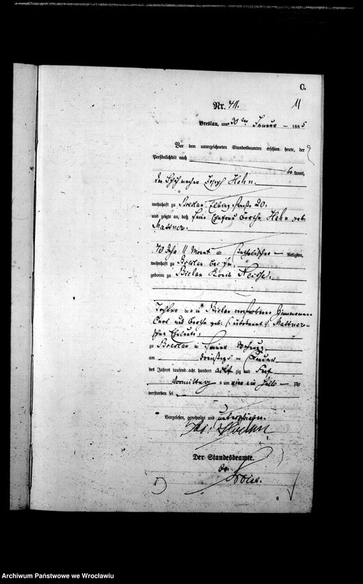 image.from.unit.number "Sterbe-Haupt-Register Breslau I 1885 Band 2"