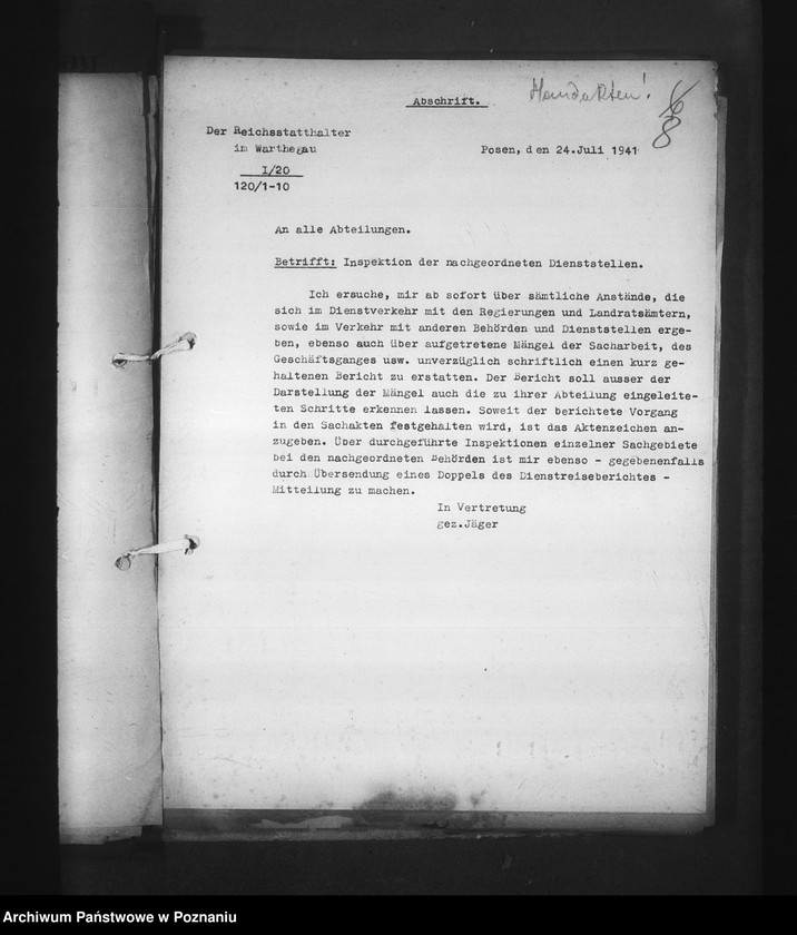 Obraz 13 z jednostki "Erlasse und Bestimmungen"