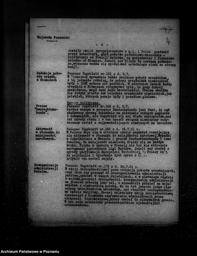Obraz 8 z jednostki "Sprawozdania sytuacyjne z życia mniejszości narodowych za miesiące lipiec, sierpień, wrzesień 1931 r."