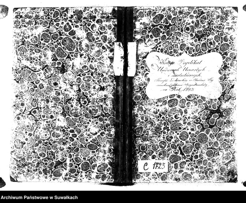 image.from.unit.number "Księga Duplikat Urodzonych Umarłych i Zaślubionych Parafii Liszkowskiey w Obwodzie Seyneńskim Guberni Augustowskiey na Rok 1843"