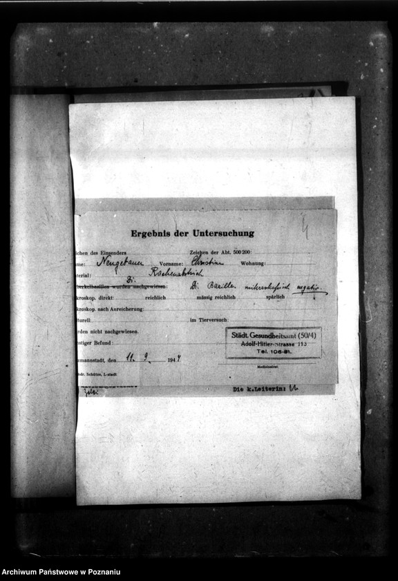 Obraz 8 z jednostki "[Akta personalne wychowanka Christine Neugebauer, ur. 11 V 1934]."