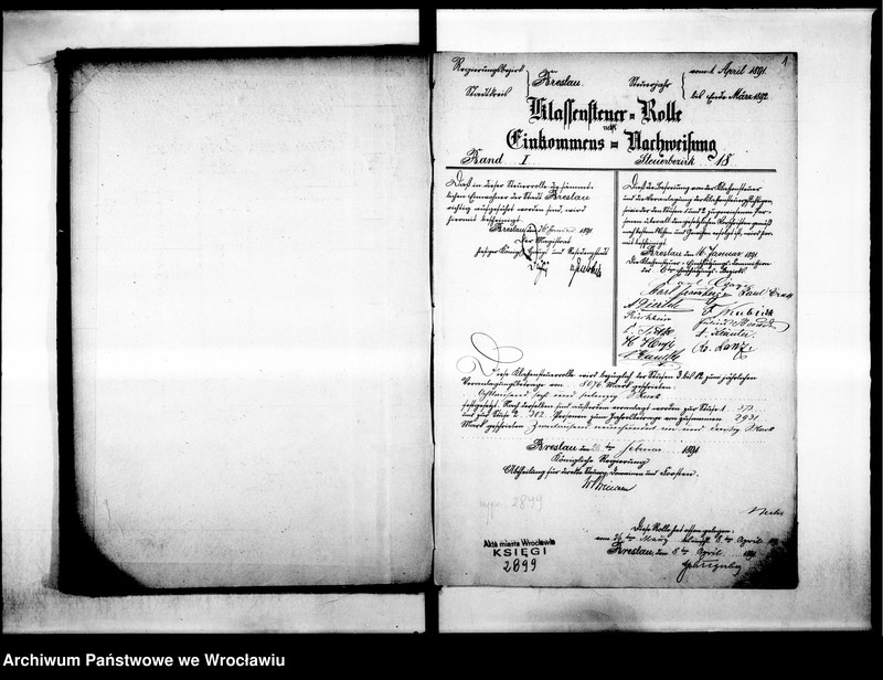 image.from.unit.number "Klassensteuerolle nebst Einkommens Nachweisung"