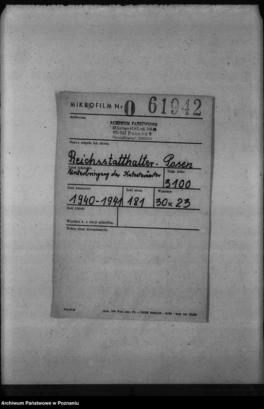 Obraz 2 z jednostki "Unterbringung der Katasterämter"