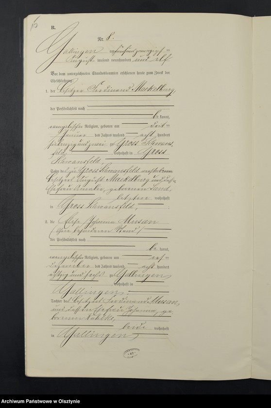 image.from.unit.number "Heiraths-Neben-Register Nr 1 - 18 [ Księga małżeństw - wtóropis ]"