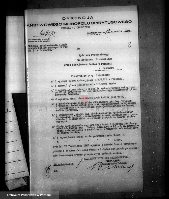 Obraz 6 z jednostki "Wytwórnia wódek nr 4 własność Dyrekcja Państwowa Monopolu Spirytusowego w Warszawie nr woj. 6367"
