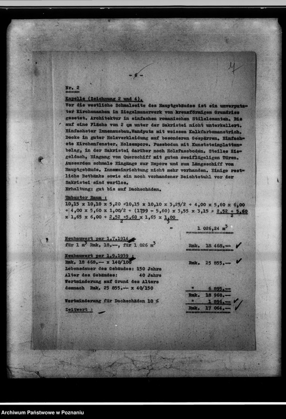 Obraz 10 z jednostki "Gauerziehungsheim Posen. Hauptgelände. Schätzungsbericht."