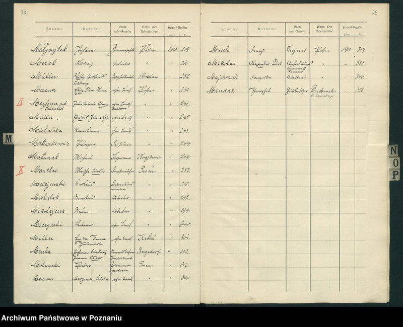 Obraz 19 z jednostki "Spis alfabetyczny małżeństw za 1913"