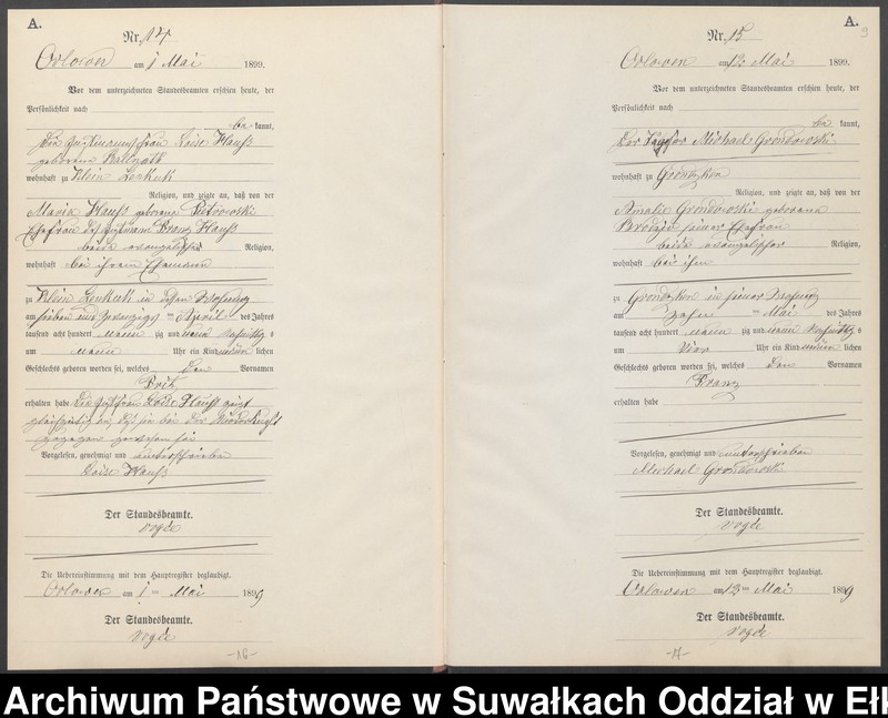 image.from.unit.number "Geburts-Neben-Register des Preussischen Standes-Amtes Orlowen Kreis Loetzen"