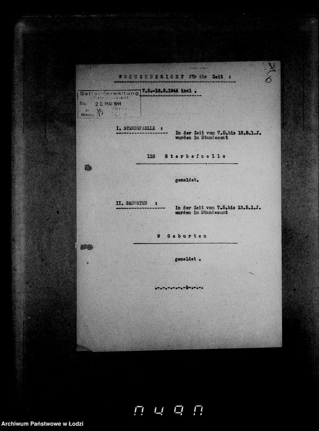 Obraz 10 z jednostki "Wöchentliche (monatliche) Tätigkeitsberichte des Ältesten der Juden"