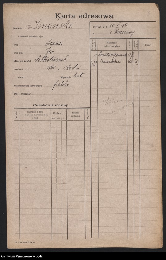 Obraz 5 z jednostki "[Spis ludności Łodzi] Imacki - Iwanowa"