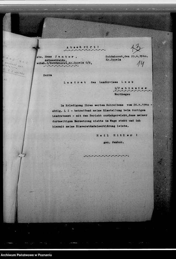 Obraz 18 z jednostki "Jambor, Hans, Bewerbung - um eine Amtskommissarstelle"