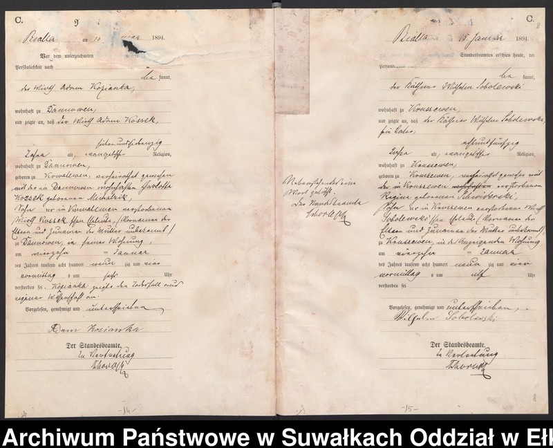 image.from.unit.number "Sterbe-Haupt-Register des Königlichen Preussischen Standes-Amtes Belzonzen Kreis Johannisburg"