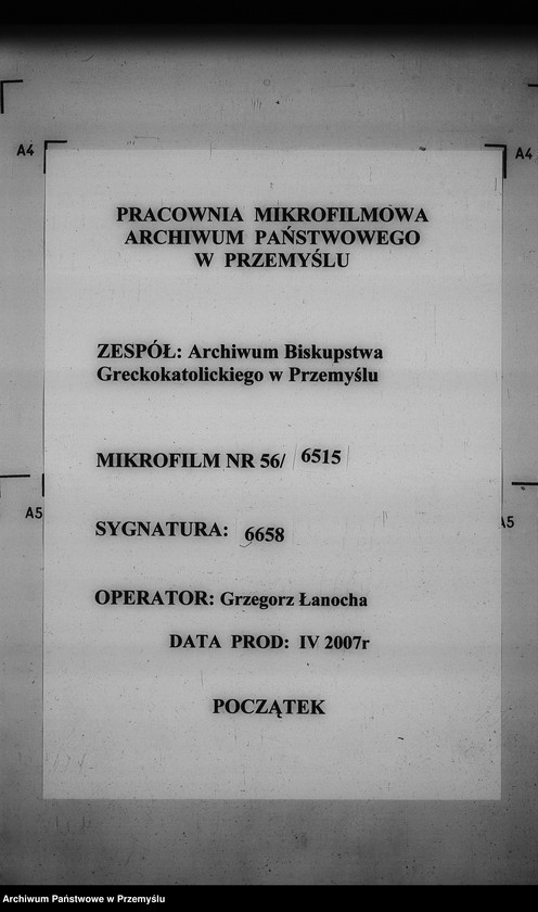 Obraz 1 z jednostki "[Kopie ksiąg metrykalnych parafii Siebieczów z filią Leszczaków (dekanat Bełz)]"