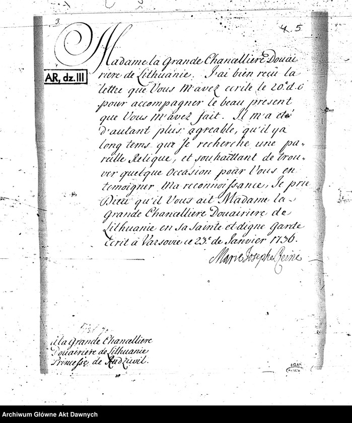 image.from.collection.number "Listy królowych polskich do Radziwiłłów111"