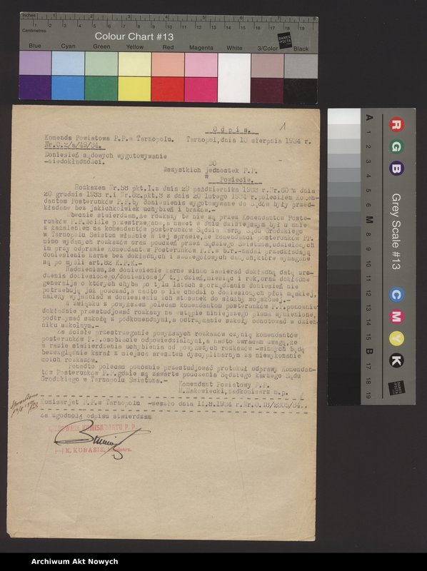 image.from.unit "[Konfiskaty broni, czynności kancelaryjne, edukacja funkcjonariuszy P.P., wytyczne gospodarowania budżetem na lata 1938-1939. Postępowanie w przypadku ogłoszenia pogotowia O.P.L. Eskorty policyjne, służba na stacjach kolejowych. Wykazy, korespondencja.]"